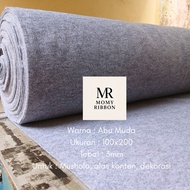 [LIGHT GREY] Non-Woven Geotextile Carpet - Bazaar, Content, Decoration, Wedding Size 100x200cm, 3mm 