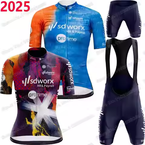 2025 Women Team SD Worx Cycling Jersey Set Summer France Tour Cycling Clothing Unisex Road Bike Shir