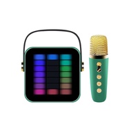 NEW Bluetooth Speaker With Mic Colourful Light + Wireless Microphone Hifi Speaker RGB Mini Wireless Speaker Outdoor