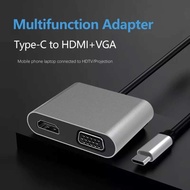 Converter 2 in 1 Typec to Hdmi+Vga Adapter/Converter Type C 2 in 1/Converter Type C to Hdmi+Vga/Cable Type C 2in1
