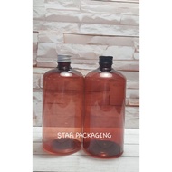 500ml Amber Bottle 500ml Brown Bottle with Aluminum Screw Cap 500ml Plastic Bottle