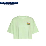 Tommy Hilfiger เสื้อยืด ผู้หญิง รุ่น DW0DW18141 LXY - สีเขียว ทรง Cropped Fit