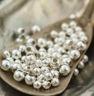 Combo 10 Charm Bi Tròn 2MM/3MM/4MM/5MM/6MM Bạc 925 Phối Vòng Tay Chuỗi Hạt Trang Sức Phong Thuỷ - Be