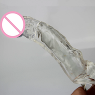 7inch Crystal Dotted Extender Penis Glan Sleeve with Spike and Bolitas Big Head Dick Extensions Cock Spike Condom Penis Sleeve With Solid Glans Sex Toys for Men Sex Cock Rings