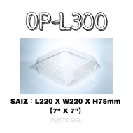 OP-L300 【LOCK】SQUARE PLASTIC FOOD TRAY/BEKAS KEK 10pcs