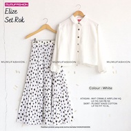 RATI - Elize Set Rok by Mumufashion Solo Setelan Blouse Crinkle Bawahan Rok Plisket Motif Premium Be