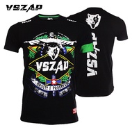 VSZAP Muay thai Shirts Jesus Short Sleeve T-shirt Fighting Training Fitness MMA Boxing Jujitsu Wrest