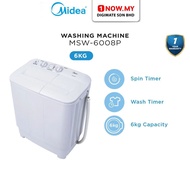 MIDEA 6kg Semi Auto Washing Machine MSW-6008P | Mesin Basuh 洗衣机
