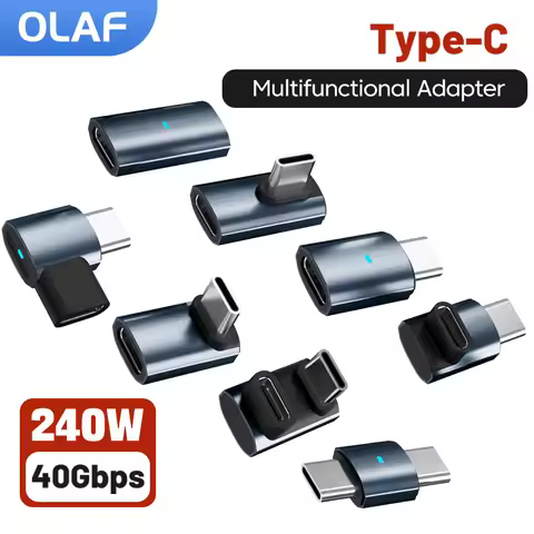 Type C 240W Multifunctional Adapter 40Gbps High Speed Transfer Type C Male To Type C Female Converte