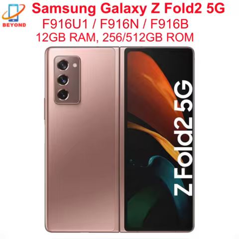 Samsung Galaxy Z Fold 2 Fold2 5G F916N F916U1 F916B 7.6" Foldable AMOLED 12GB RAM 256/512GB ROM NFC 