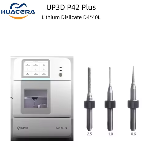 UP3D P42 Lithium Disilicate Milling Bur D4 Shank 40MM Length Cutting Dental Glass Ceramic 0.6/1.0/2.