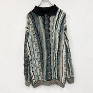 90年代古著Protage系列COOGI風格棉質針織衫，3D針織，全身印花，顏色， XL碼