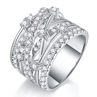 100% 925 Sterling Silver 3EX VVS1 D Color Sparkling Real Moissanite Diamond Cocktail Party Ring for 