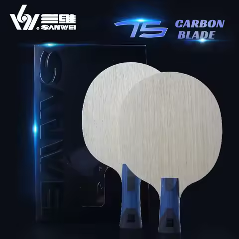 SANWEI 75 ALC Table Tennis Blade Professional 5 Wood 2 Outer ALC Carbon Ping Pong Blade with Origina