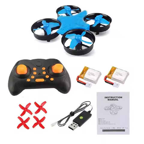 Mini DIY RC Drone 2.4G 4CH 6-Axis Gyro Quadcopter W/ Extra Batteries-Compatible with Eachine E010 JJ
