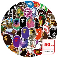 Bape Stickers Set Street Fashion Waterproof Graffiti Decals Sticker for Kids, 50pcs