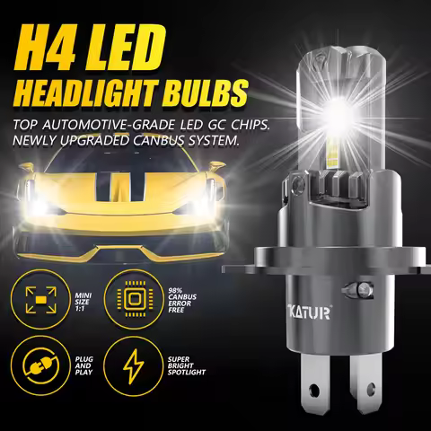 Katur 2x H4 9003 HB2 Car Led Headlight Bulb Day Time Running Lamp 20000LM 100W High Power High Low B