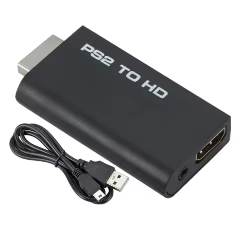 MZX 1080P PS2 to HDMI-compatible Audio Video Converter Adapter HDTV 480i/480p/576i with 3.5mm Audio 