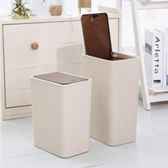 Fasola Japan Clamshell Dustbin Home creative bomb cover type dustbin large kitchen toilet beige 7L