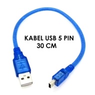 USB TO 5PIN CABLE 30CM LENGTH / 5PIN TRANSPARENT USB CABLE 30CM / USB TO MINI USB CABLE 5PIN