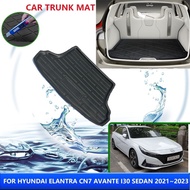 For Hyundai Elantra 2021 CN7 CN 7 2022 Avante 2023 i30 Sedan Car Trunk Anti-dirty Waterproof Mats EV