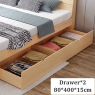 SUNNY Katil Kayu Single / Queen / King Size Bed Base With Drawer Storage Perabot Bilik Tidur Rangka Katil Bujang Kayu Bedroom Furniture Platform With HeadBoard Solid Wood Bed Frame实木床