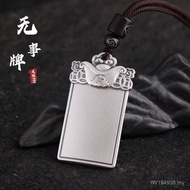 Ethnic Style Necklace Ingot Pendant Men Women Sterling Silver Pendant Auspicious Cloud Country Trend