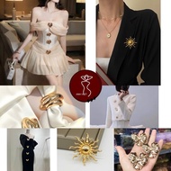 Bronze gold brooch accessories, dress decoration (1 piece)