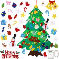 TOBEHIGHER DIY Felt Christmas Tree for Toddlers 3.6ft with 35 Detachable Decorations, Christmas Deco