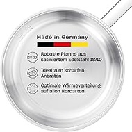 Fissler Original Profi Collection Stainless Steel Frying Pan Diameter 24 cm Uncoated with Inner Scal