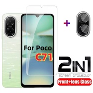 2in1 Screen Protector Tempered Glass For Xiaomi Poco C71 4G 2025 PocoC71 XiaomiPocoC71 C 71 Tempered