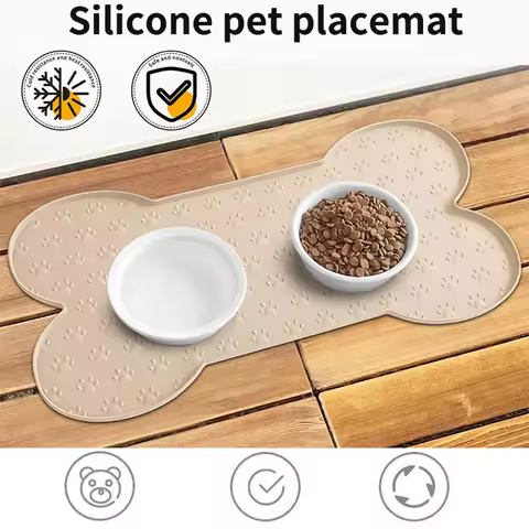 Black/apricot/pink/grey pet silicone mat, dog feeding mat, easy to clean silicone mat, dog food bowl