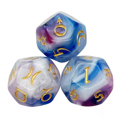 Astrology Dice Custom D12 Dice High Quality Acrylic Various Colours and Effect Fantasy Patterns for 