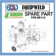 SPARE PART - SWAN 5021 COMPRESSION RING / 5700 CONNECTING ROD ASSY / 3011 CYLINDER / 3021 FOR DR115 
