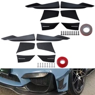 6pcs Carbon Fiber Car Styling Accessories Front Bumper Lip Fin Splitter Spoiler Canard Sticker Fit f