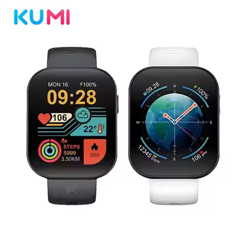 Original KUMI U6 GPS 5ATM Smart Watch 1.96″ AMOLED Bluetooth Call Compass Path Retracing Heart Rate 