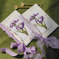 Purple Fresh Iris Beautiful Groom Bride Wedding Vow Card Speaking Card Handwritten Vow Card han 4.10