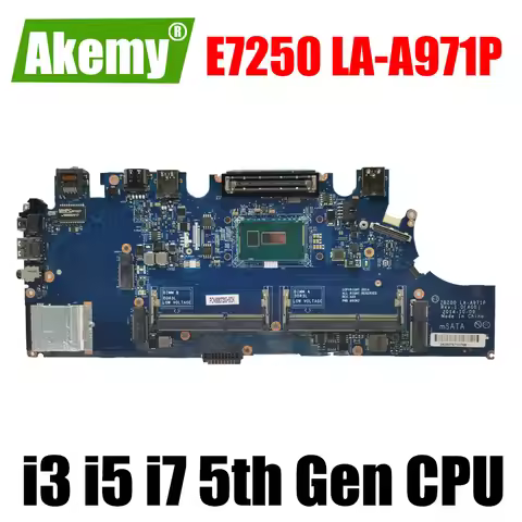 For DELL Latitude E7250 7250 Laptop Motherboard LA-A971P 02PVP8 0G9CNK 0TPHC4 i3 i5 i7 5th Gen Noteb