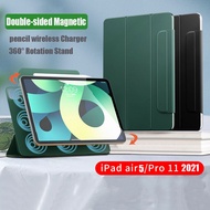 iPad Air 5 2022 10.9 Air 4 Pro 11 2021 2020 Pro 12.9 M1 Mini 6 Smart Magnetic Cover with Pencil Holder Trifold Case