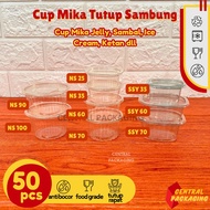 MICA SAMBAL CUP WITH CONNECTED LID SAUCE CUP/, SAUCE CUP, JELLY DESSERT, AGAR PUDDING, SOY SAUCE NS 
