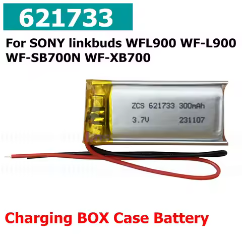 Wireless Headset Battery 3.7V 300mAh 621733,1185-0911 for Sony WH-CH510, Charging Case for WF-XB700,