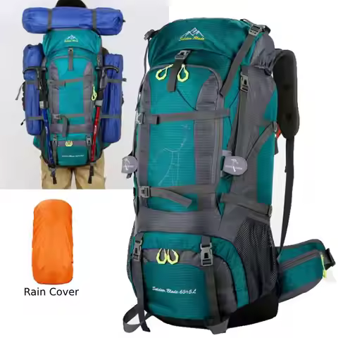 75L Camping Backpack Men's Travel Bag With Rain Cover Outdoor Hiking Daypack Mountaineering Bags Lar