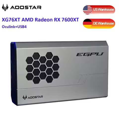 Aoostar XG76XT GPU Dock RX 7600 XT 8GB GDDR6 Graphics Card USB4/OCuLink Dual Interface 150W Full Pow
