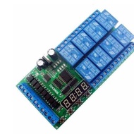 12V 8-Channel Digital Tube Multifunctional Delay LED Timer Relay Power Timer Motor