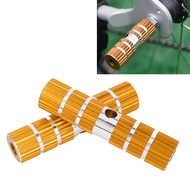 TONYOOG 1 Pair Solid Bike Pegs Aluminum Alloy 100mm Bike Foot Pegs Durable Gold Cycle Pedal Axle Peg