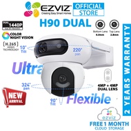 Ezviz H90 Dual Lens (4MP + 4MP) Dual Rotation Pan/Tilt Two Way Talk Color Night Vision WiFi Outdoor 