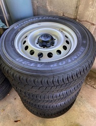 Toyota Hilux 225/70R17 Grandtrek Dunlop AT20 Tyres With Take Off Steel Rims Wheel Set (Set of 4) - USED Good Condition Manufactured 15th Week of 2023