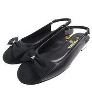 全新未使用香奈兒 G45689 Coco MarkRIBON跟羊皮高跟鞋，黑色，35.5 碼，附原廠鞋盒和防塵袋，義大利製造，原價：¥203,500