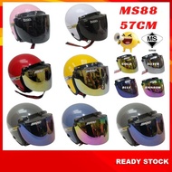 (SIRIM 57cm) Original MS88 Motor Helmet D Ring SIRIM With Bogo Bikko Visor Motorcyccle Accessories