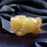 冰種黃翡翡翠龍龜 | 天然緬甸玉翡翠A貨 | 送禮